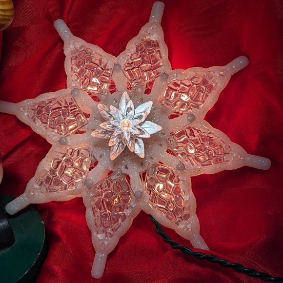 Vintage Holiday Lane Clear Starburst Tree Topper Original Box Works Well - Picture 1 of 8